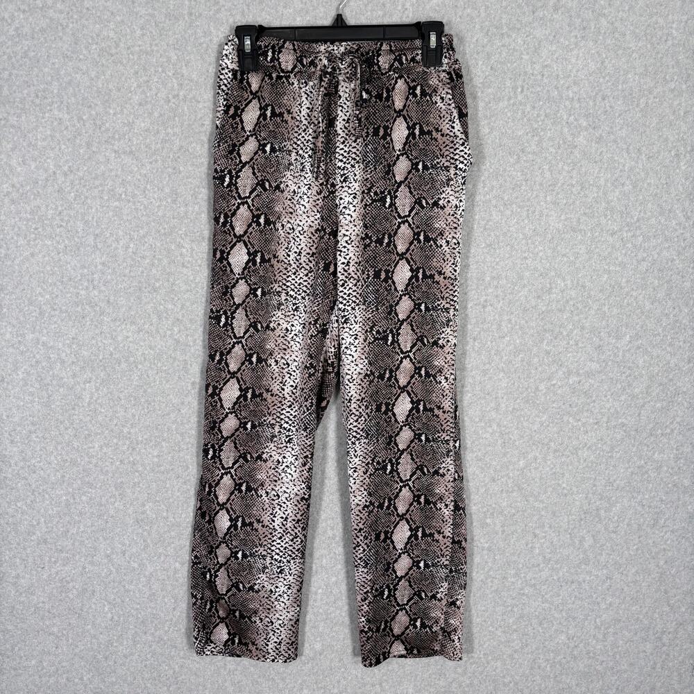 Free Press Pant Small Pockets Elastic Waist Crop Snakeskin Resort‎ Cruise Safari
